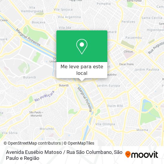 Avenida Eusébio Matoso / Rua São Columbano mapa