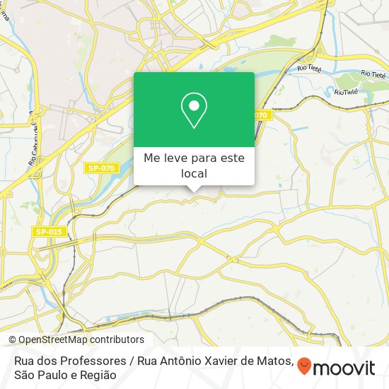 Rua dos Professores / Rua Antônio Xavier de Matos mapa