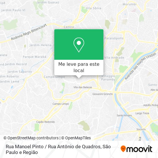 Rua Manoel Pinto / Rua Antônio de Quadros mapa