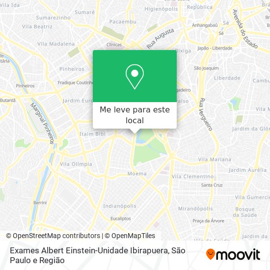 Exames Albert Einstein-Unidade Ibirapuera mapa