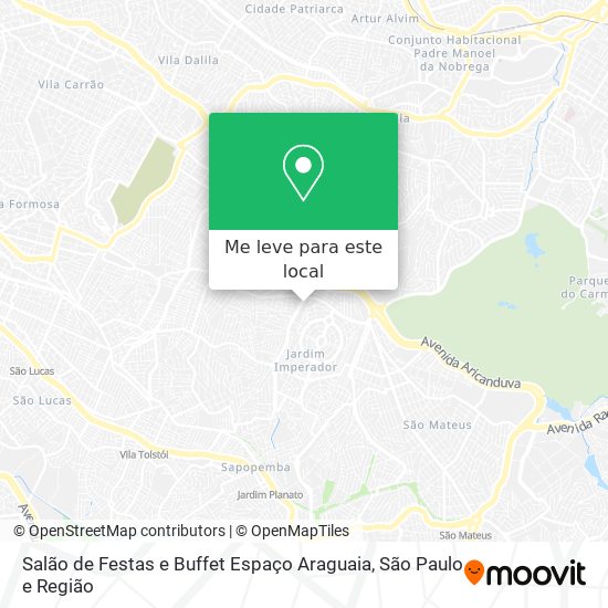 Salão de Festas e Buffet Espaço Araguaia mapa