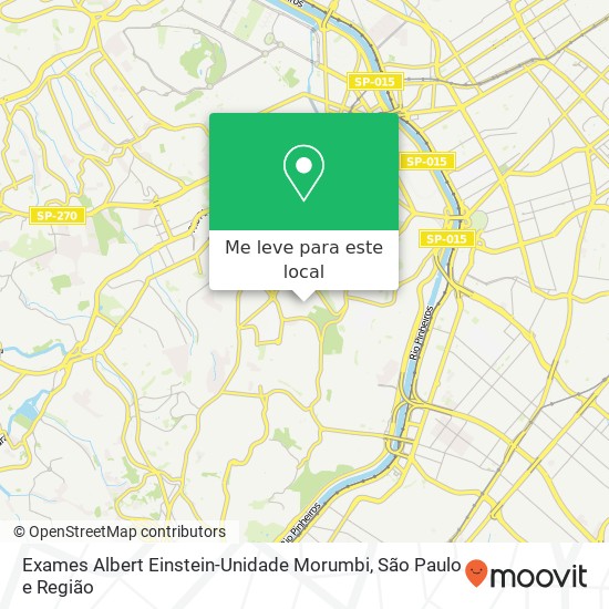 Exames Albert Einstein-Unidade Morumbi mapa