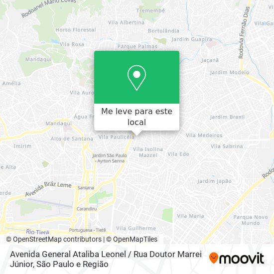 Avenida General Ataliba Leonel / Rua Doutor Marrei Júnior mapa