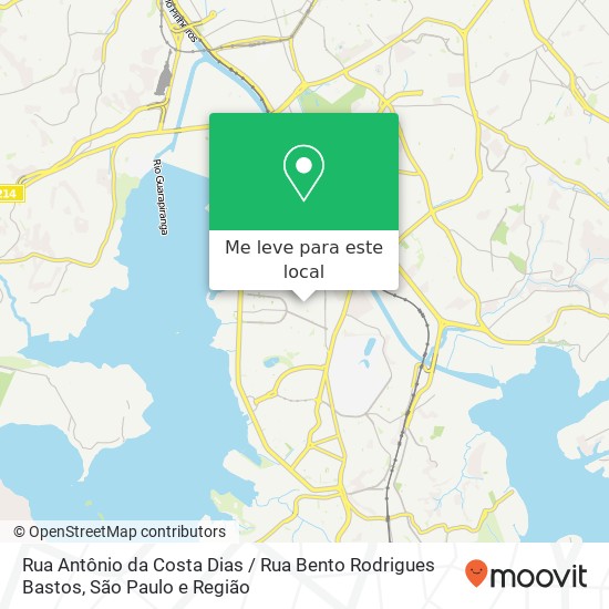 Rua Antônio da Costa Dias / Rua Bento Rodrigues Bastos mapa