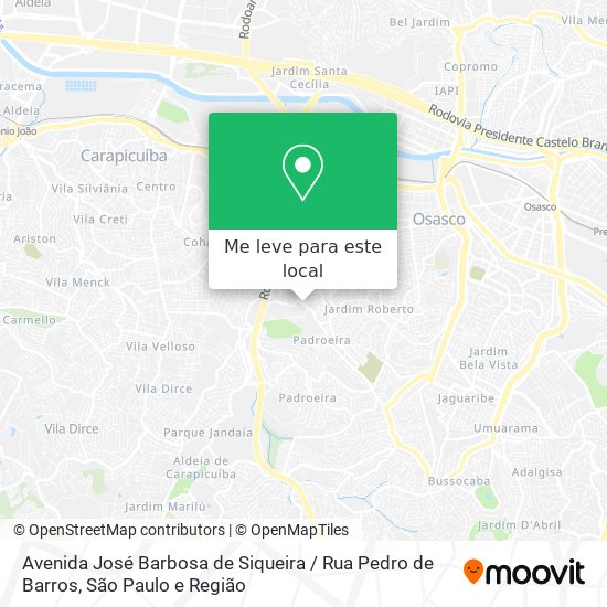 Avenida José Barbosa de Siqueira / Rua Pedro de Barros mapa