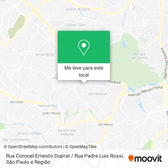 Rua Coronel Ernesto Duprat / Rua Padre Luís Rossi mapa