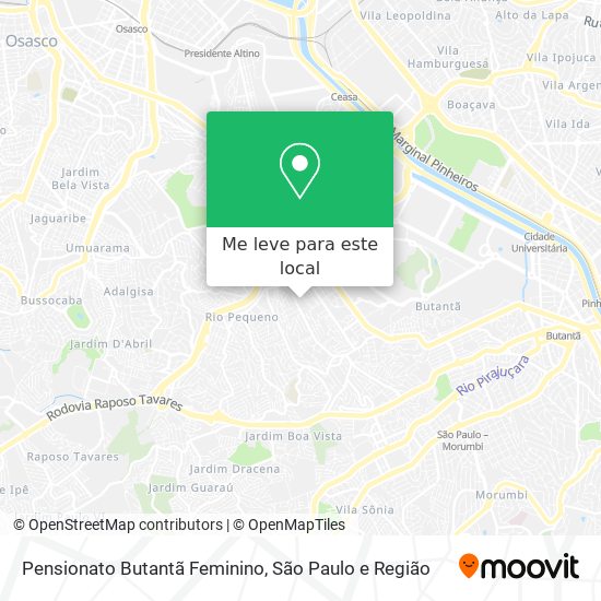 Pensionato Butantã Feminino mapa