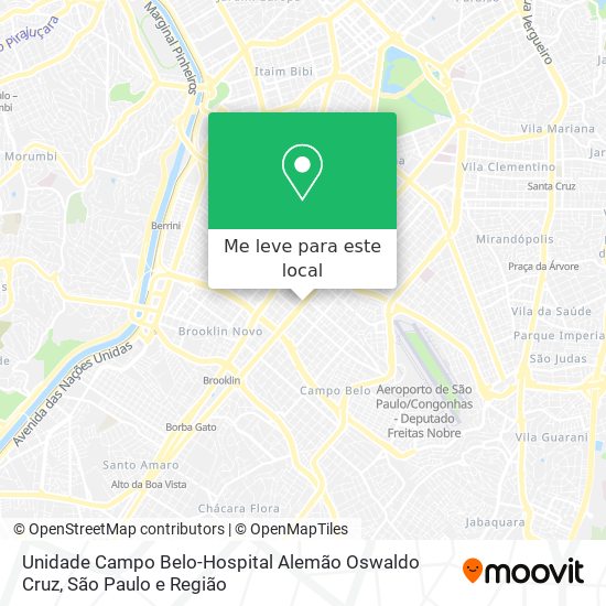 Unidade Campo Belo-Hospital Alemão Oswaldo Cruz mapa