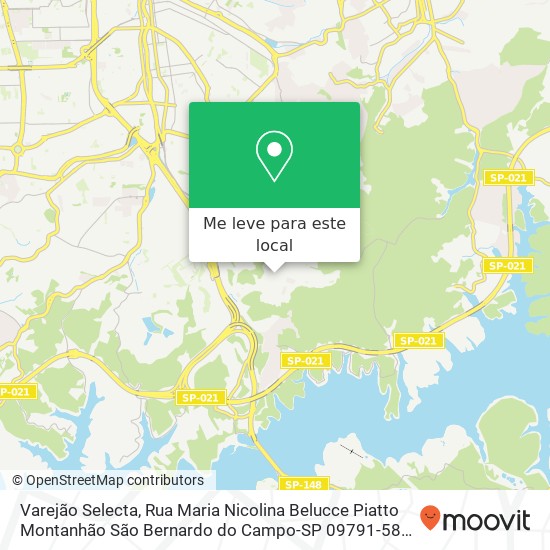 Varejão Selecta, Rua Maria Nicolina Belucce Piatto Montanhão São Bernardo do Campo-SP 09791-580 mapa