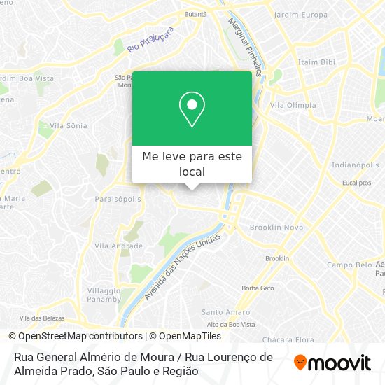 Rua General Almério de Moura / Rua Lourenço de Almeida Prado mapa