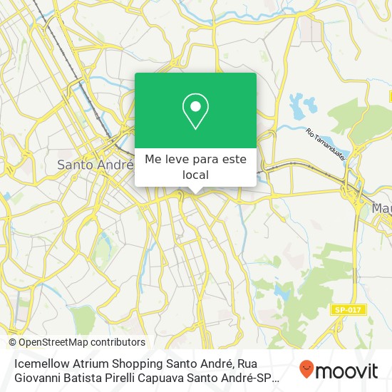 Icemellow Atrium Shopping Santo André, Rua Giovanni Batista Pirelli Capuava Santo André-SP 09111-340 mapa