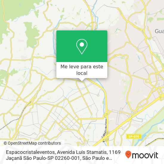 Espacocristaleventos, Avenida Luís Stamatis, 1169 Jaçanã São Paulo-SP 02260-001 mapa