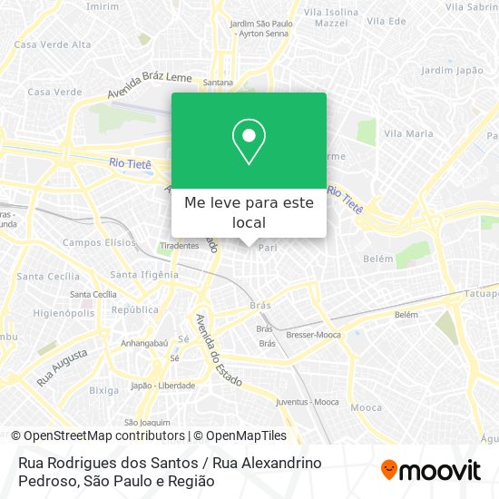Rua Rodrigues dos Santos / Rua Alexandrino Pedroso mapa