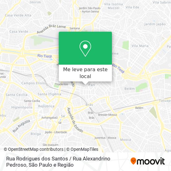 Rua Rodrigues dos Santos / Rua Alexandrino Pedroso mapa