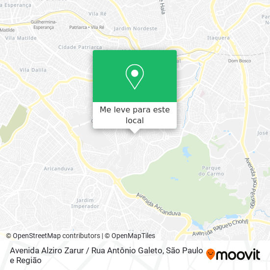 Avenida Alziro Zarur / Rua Antônio Galeto mapa