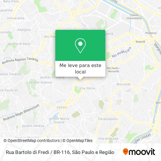 Rua Bartolo di Fredi / BR-116 mapa