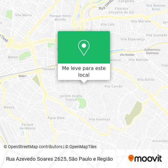 Rua Azevedo Soares 2625 mapa