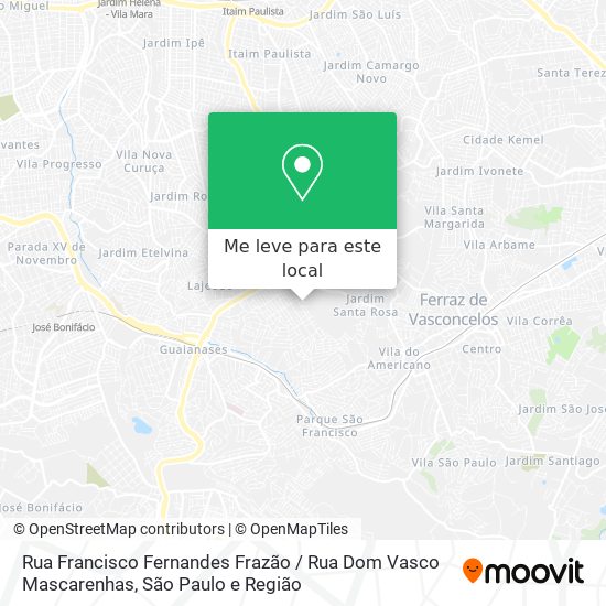 Rua Francisco Fernandes Frazão / Rua Dom Vasco Mascarenhas mapa