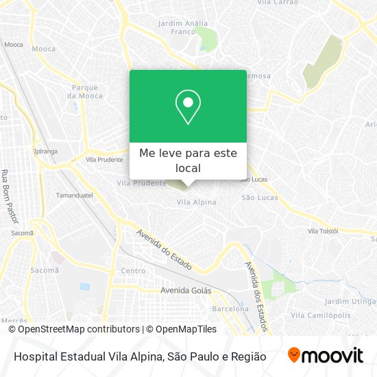 Hospital Estadual Vila Alpina mapa