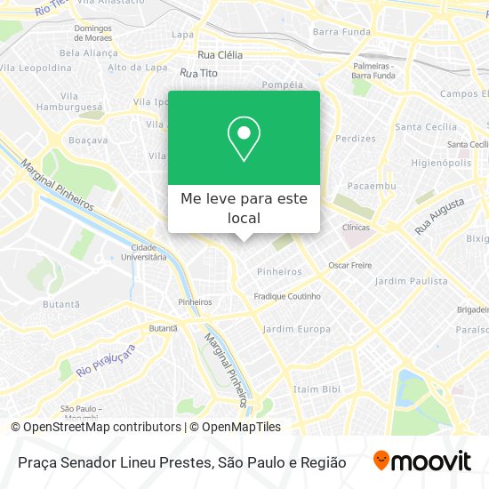 Praça Senador Lineu Prestes mapa