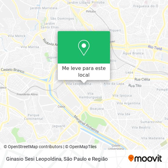 Ginasio Sesi Leopoldina mapa