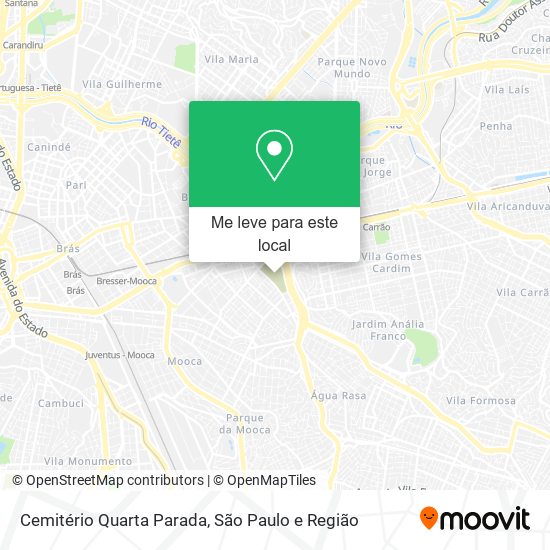 Cemitério Quarta Parada mapa