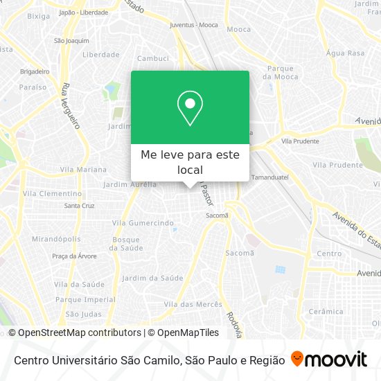 Centro Universitário São Camilo mapa