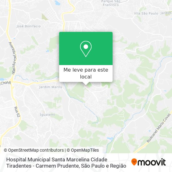 Hospital Municipal Santa Marcelina Cidade Tiradentes - Carmem Prudente mapa