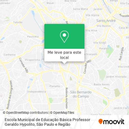 Escola Municipal de Educação Básica Professor Geraldo Hypolito mapa