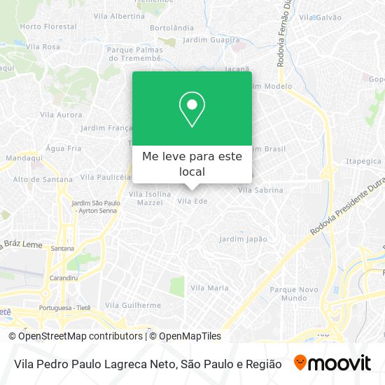 Vila Pedro Paulo Lagreca Neto mapa