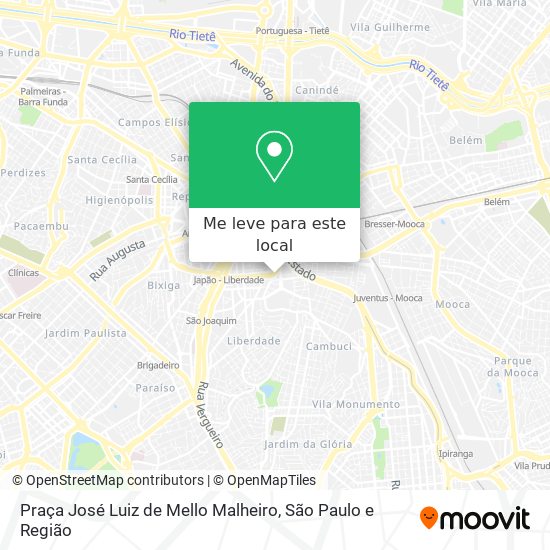 Praça José Luiz de Mello Malheiro mapa