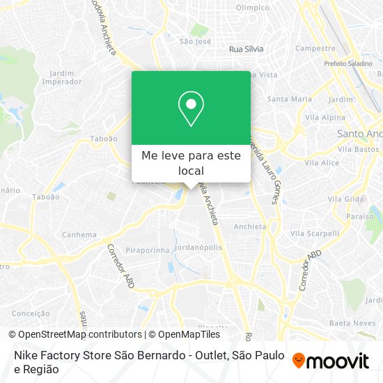Nike Factory Store São Bernardo - Outlet mapa