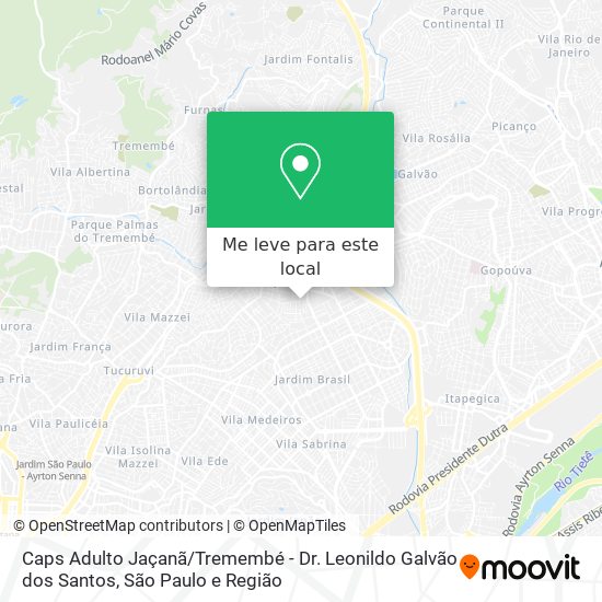 Caps Adulto Jaçanã / Tremembé - Dr. Leonildo Galvão dos Santos mapa