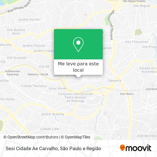 Sesi Cidade Ae Carvalho mapa
