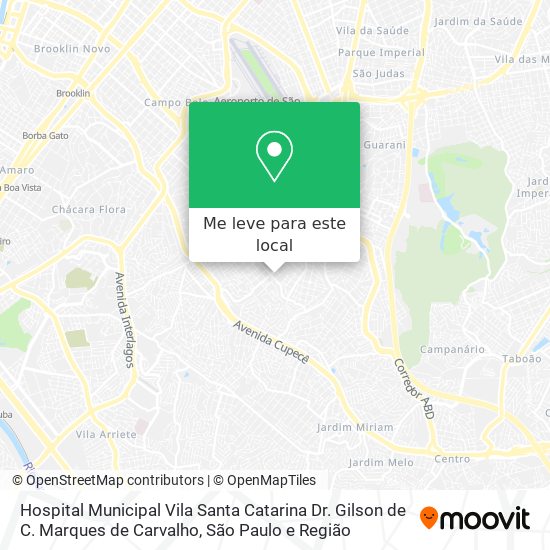 Hospital Municipal Vila Santa Catarina Dr. Gilson de C. Marques de Carvalho mapa
