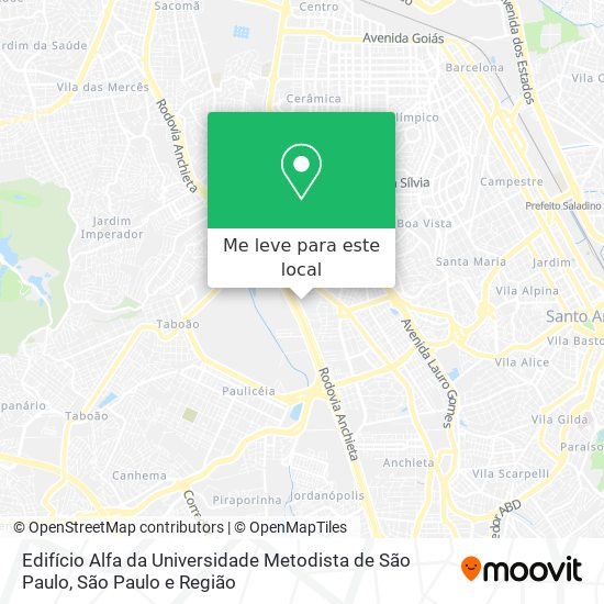 Edifício Alfa da Universidade Metodista de São Paulo mapa
