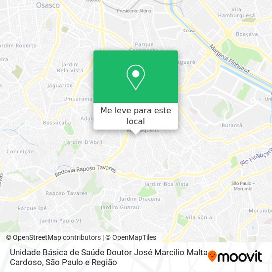 Unidade Básica de Saúde Doutor José Marcilio Malta Cardoso mapa