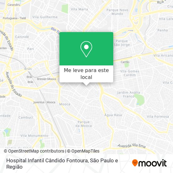 Hospital Infantil Cândido Fontoura mapa