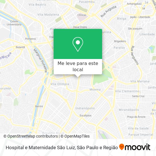 Hospital e Maternidade São Luiz mapa