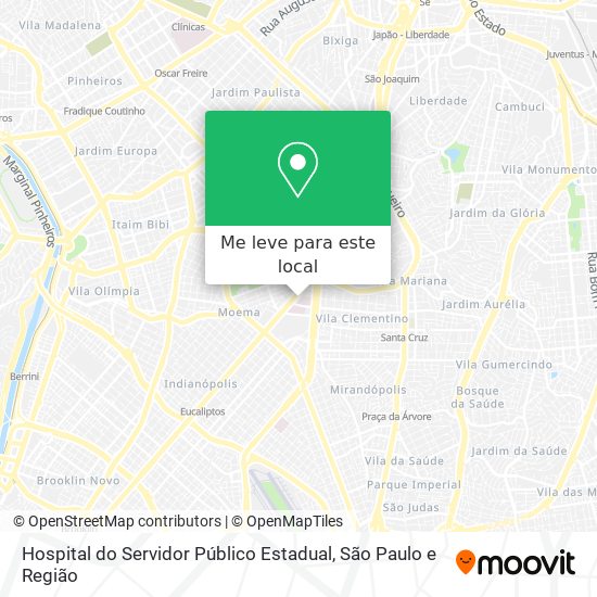 Hospital do Servidor Público Estadual mapa