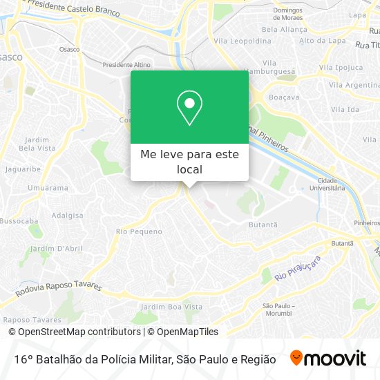 16º Batalhão da Polícia Militar mapa