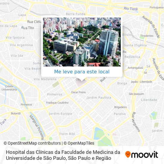 Hospital das Clínicas da Faculdade de Medicina da Universidade de São Paulo mapa