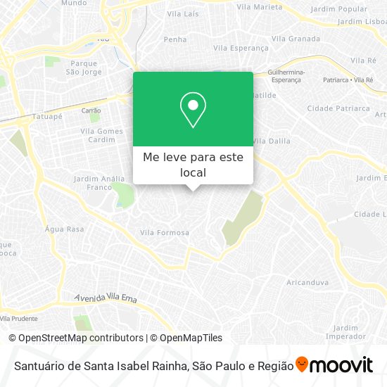 Santuário de Santa Isabel Rainha mapa