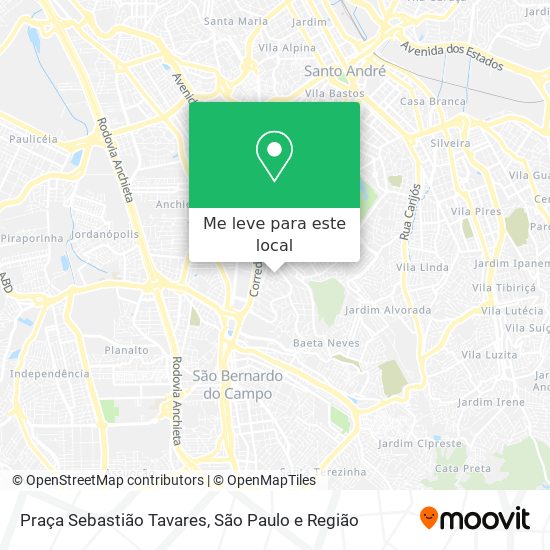 Praça Sebastião Tavares mapa