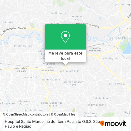 Hospital Santa Marcelina do Itaim Paulista O.S.S mapa