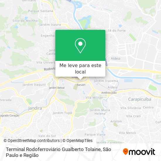 Terminal Rodoferroviário Gualberto Tolaine mapa