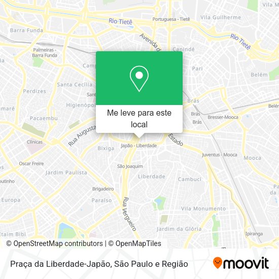 Praça da Liberdade-Japão mapa