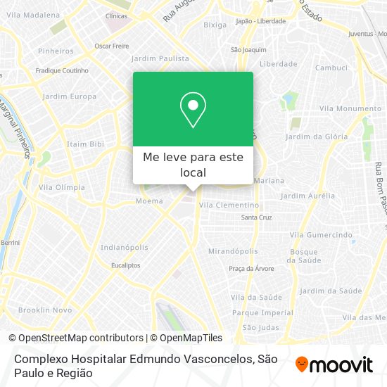 Complexo Hospitalar Edmundo Vasconcelos mapa