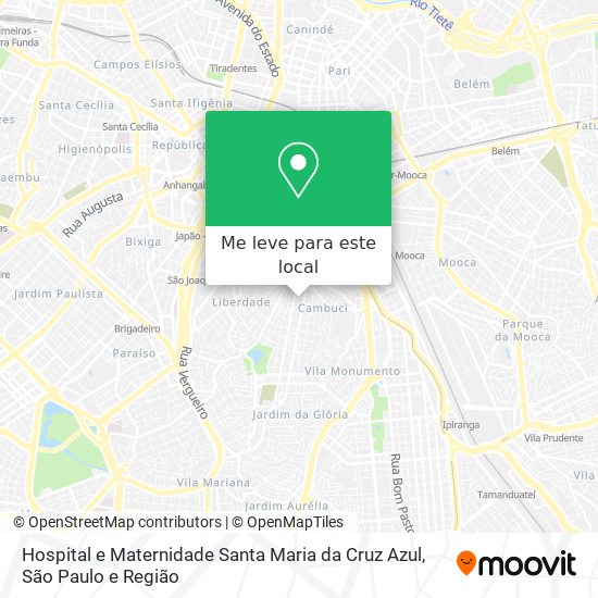 Hospital e Maternidade Santa Maria da Cruz Azul mapa