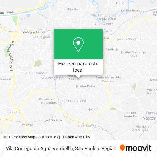 Vila Córrego da Água Vermelha mapa